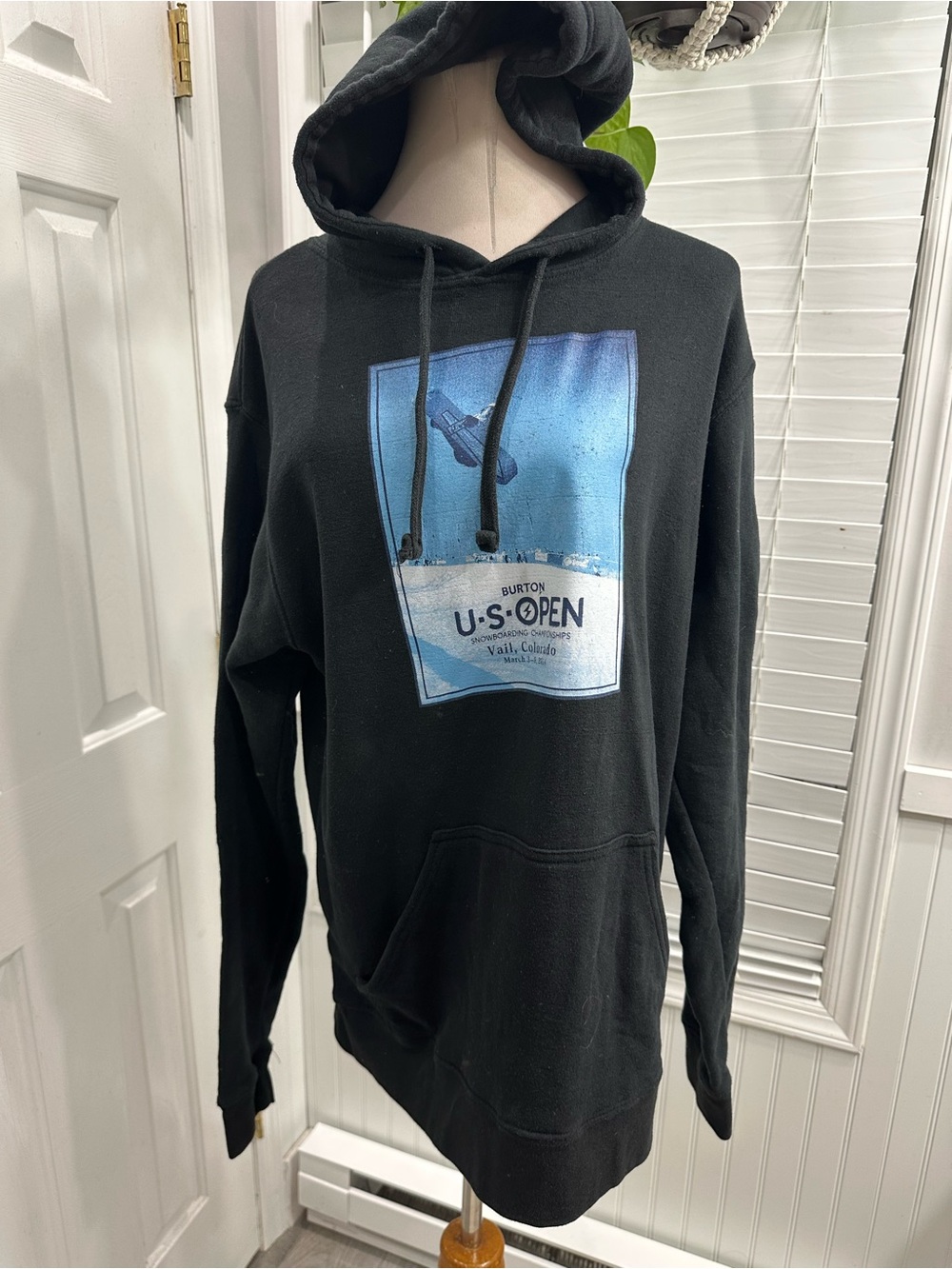 J. America  burton Black Pullover Hoodie with Blue Graphic